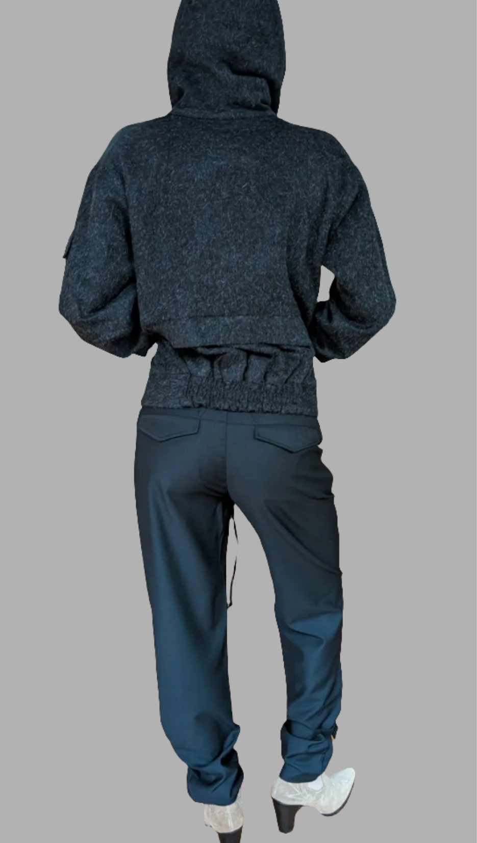 Tailored Elastic Waist Pants -Fine Wool Suiting.