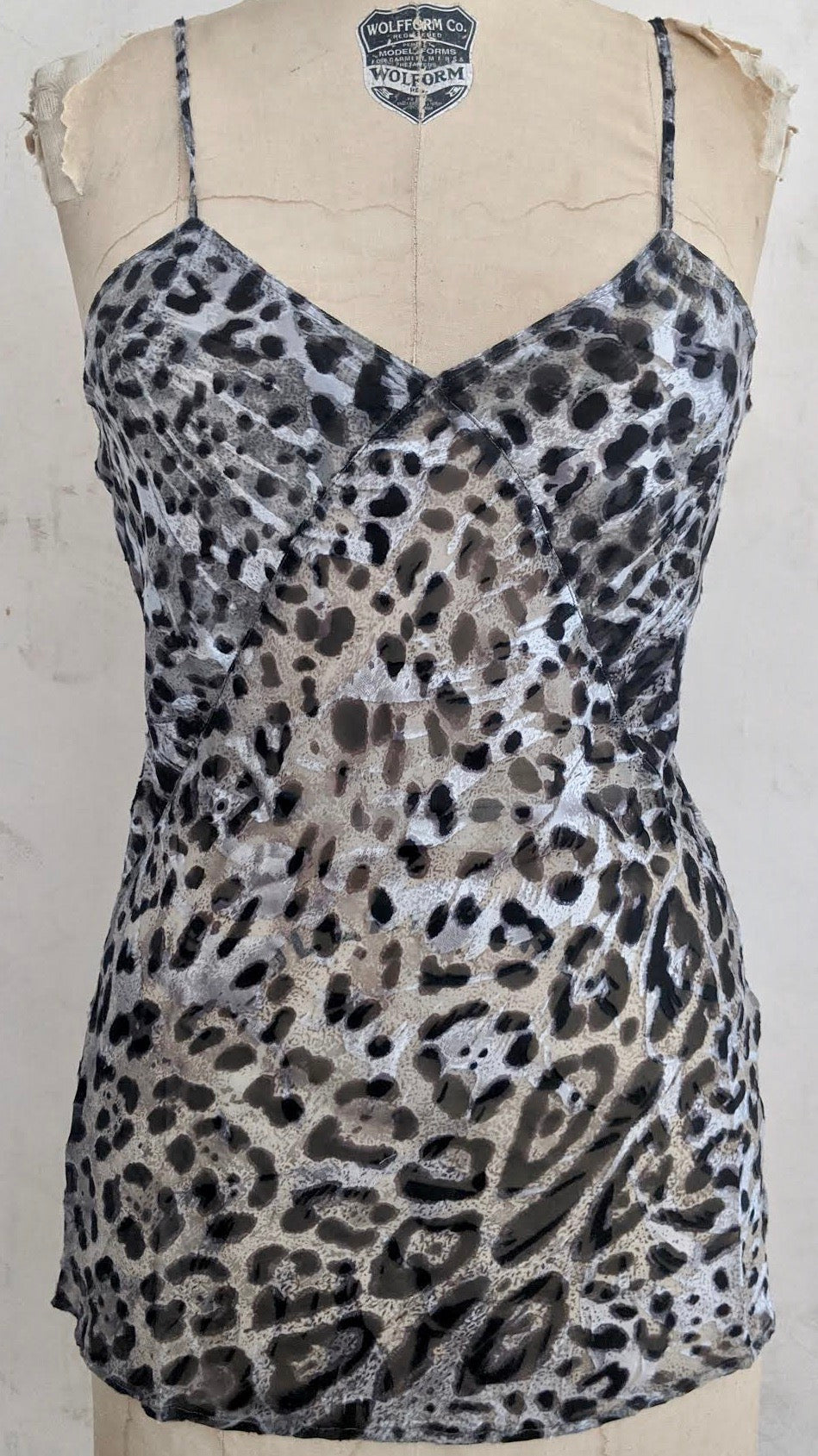 Slip Top, Leopard Silk Devore.