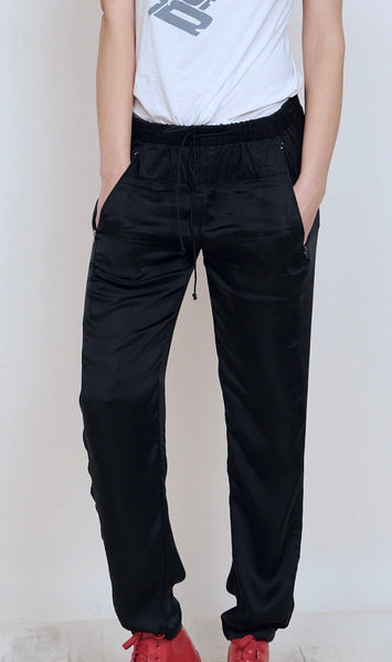 Drawstring Waist Pants - Matte Satin Cupro. – Daryl K