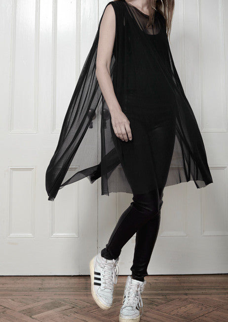 Sheer Stretch Silk Tulle Tunic